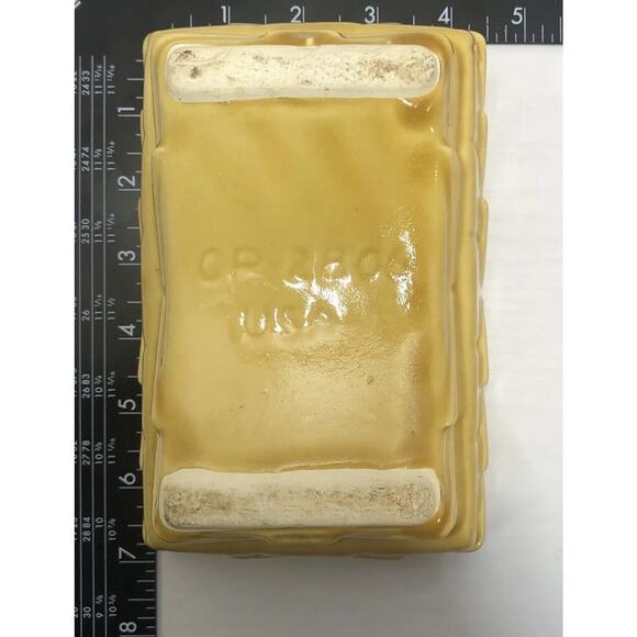 Planter Cookson Pottery USA Mustard Yellow Pottery CP-2806 VTG 6.5"Lx4"Wx3.5"T - Picture 11 of 11